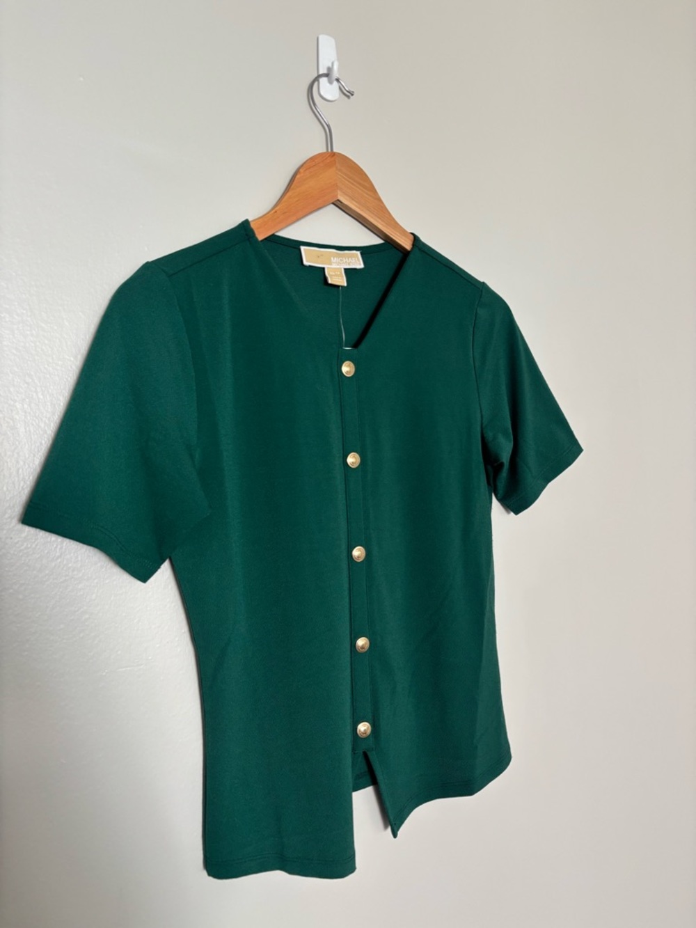 Michael Kors Women's Dark Emerald Blouse Top - Picture 6 of 7